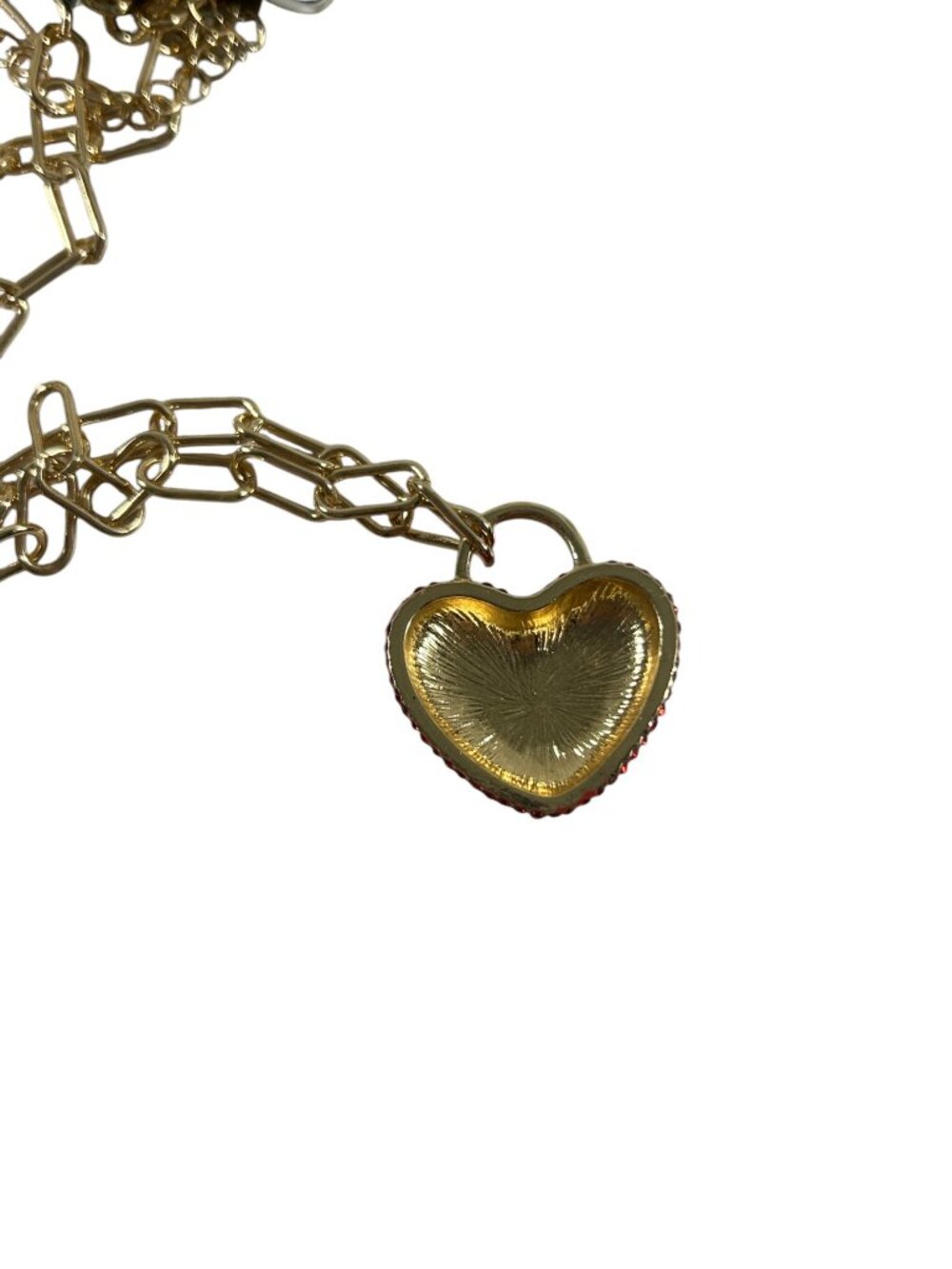 Torrid Red Crystal Pave Heart Link Chain Necklace Valentines Love Sparkle - Picture 6 of 7